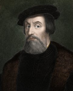 HERNANDO (Hernan) CORTES (Cortez) (1485-1547) Angielski zdobywca Meksyku - rycina - XIX wiek autorstwa Unknown artist