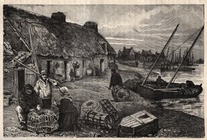 Mieszkania Poucheurs w Concarneau - Finistere - Breatgane - grawerowanie w „” PATRIE” - PECTURESSE OPIS FRANCJI W 6 TOMACH WG LUCIENA HUARDA - koniec XIX wieku autorstwa Unknown artist