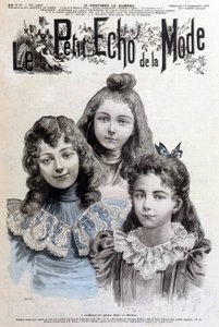 Fryzury dla dziewczynek i dziewczynek - w „Le petit echo de la mode” z 19.09.1897 r. autorstwa Unknown artist