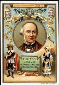 Halevy nazwał Jacques Fromental Levy, francuski kompozytor (1799-1862) w ramach promocji produktu Liebiga. 19 wiek autorstwa Unknown artist
