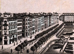 Hamburg, Niemcy: widok stary Jungfernstieg (stary Jungfernstieg w Hamburg). w „” Świat ilustruje 168 odsłon”” Niedatowany (koniec XIX wieku) autorstwa Unknown artist