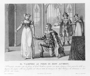 Niebiańska zemsta - według nowego „Wampira” przypisywanego najpierw Lordowi Byronowi (1788-1824), angielskiemu poecie. następnie do jego sekretarza Polidori. 1816. autorstwa Unknown artist