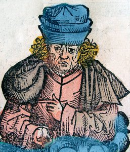 Herodota (Herodot, 484-425 p.n.e.), historyk grecki - HERODOT 490-425 p.n.e., historyk grecki - drzeworyt z Kroniki Norymberskiej autorstwa Unknown artist
