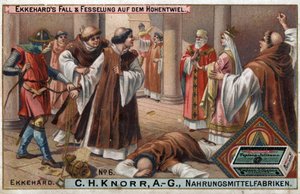 Historia Ekkeharda IV z St. Gallen (St. Gallen) lub Eckharda, Eckharta (980-1057) erudyta i łacińskiego poety. Upadek Ekkeharda i jego chings w Hohentwiel. autorstwa Unknown artist