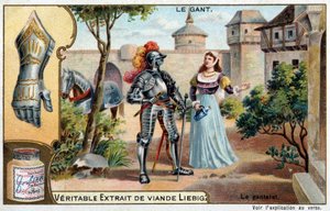 Historia rękawicy: rękawica, element zbroi wśród ludów skandynawskich - chromolitografia Liebiga autorstwa Unknown artist