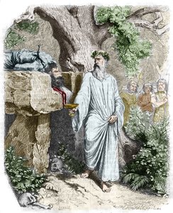 Ofiara z ludzi złożona przez galijskiego druida – w „Histoire de France” Anquetila. 19 wiek. autorstwa Unknown artist