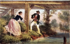 Polowanie na szczupaki w Anglii. Grawerowanie z XIX wieku. Gien, muzeum polowań autorstwa Unknown artist