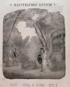 Ilustracja do drugiego aktu Fausta autorstwa Charlesa Gounoda autorstwa Unknown artist