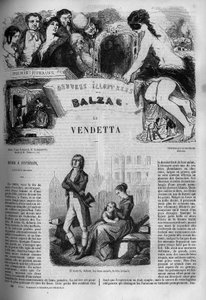 Ilustracja do powieści Honore de Balzac „Wendetta” (1799-1850). autorstwa Unknown artist