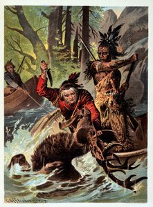 Ilustracja „Pończoch skórzanych” autorstwa F. Cooper autorstwa Unknown artist
