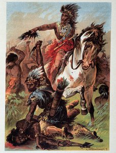 Ilustracja „Pończoch skórzanych” autorstwa F. Cooper autorstwa Unknown artist