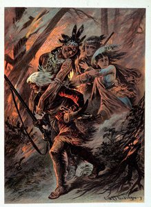 Ilustracja „Pończoch skórzanych” autorstwa F. Cooper autorstwa Unknown artist