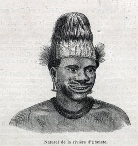 Rdzenni mieszkańcy Nowej Gwinei (Nowa Gwinea): naturalne rzeki Utamate. Grawerowanie w „Wspaniałym Wszechświecie” autorstwa Unknown artist