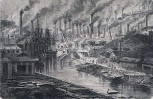 Przemysł w Anglii: Fabryka Miedzi Mr. Vivian (Manchester), „Dookoła Świata”, 2. tydzień 1865. autorstwa Unknown artist