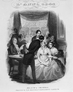 Wnętrze loży teatro alla Scala. 1844. autorstwa Unknown artist