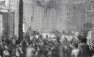 Widok wewnętrzny policji poprawczej, sala VI w Paryżu w XIX wieku - Grawerowanie w „Tableau-de-Paris” autorstwa Edmonda Texiera autorstwa Unknown artist