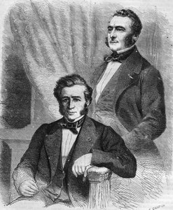 Isaac i Jacob Emile Pereire, francuscy biznesmeni, założyciele Société de Crédit Mobilier (1852). autorstwa Unknown artist