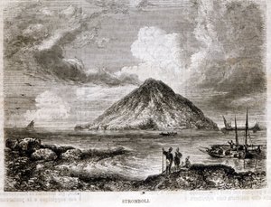 Wyspa Stromboli w XIX wieku. autorstwa Unknown artist