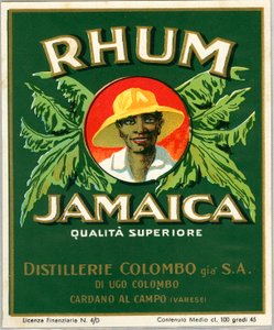 Reklama alkoholu rumowego z Jamajki (Chromolitografia, koniec XIX wieku) autorstwa Unknown artist