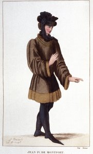 Jean de Montfort (1293-1345). Dochodząc swoich praw, ogłosił wojnę o sukcesję Bretanii. Grawerowanie z 1830 roku. autorstwa Unknown artist