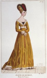 Jeanne de Bourbon (1338-1378). Królowa Francji od 1364 do 1378. Grawerowanie od 1830 autorstwa Unknown artist