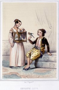 Żydowskie dzieci Algierii w drugiej połowie XIX wieku. autorstwa Unknown artist