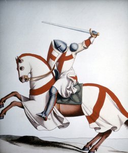 Templariusz z XIV wieku, rycina XIX wiek. autorstwa Unknown artist