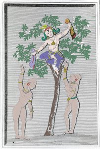 Krishnah kradnący suknie dwóch gopi. L.M. Langlès: „”Starożytne i współczesne zabytki Hindustanu”Paryż autorstwa Unknown artist