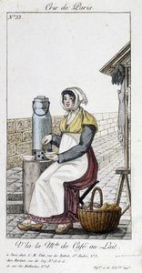 Sprzedawca kawy mlecznej - w „”Cris de Paris”” autorstwa Unknown artist