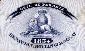 Etykieta „”Oko kuropatwy - Renaudin, Bollinger & Cie à AY - 1834””. autorstwa Unknown artist