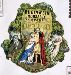 Etykieta „”Rheinwein musujące - Monpareil””, sd. 19 wiek. autorstwa Unknown artist