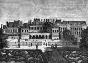 Były kardynał Palais, obecnie Palais Royal w Paryżu - w „Histoire de France” Henri Martina, sd. 19 wiek autorstwa Unknown artist