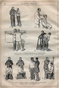 Antropometria sądowa lub bertillonnage, metoda Alphonse Bertillon (1853-1914) - Grawerowanie w „”La Science francaise”” autorstwa Unknown artist