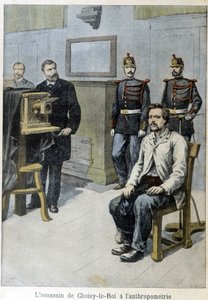 Zabójca Choisy-le-Roi do antropometrii (i pana Alphonse Bertillon) - w „” Le Petite Journal”, maj 1899 autorstwa Unknown artist