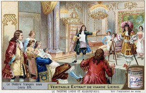 Teatr francuski za Ludwika XIV (1638-1715) - Chromolitografia Liebig autorstwa Unknown artist