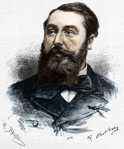 Leo Delibes (1836-1891), francuski muzyk i kompozytor. Drzeworyt autorstwa Charlesa Baude