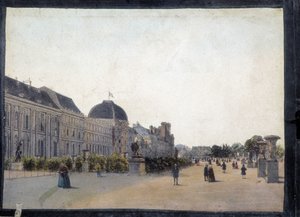 Les Tuileries – w „”Widokach Paryża dla Panoptic Polyorama””, około 1850 r. autorstwa Unknown artist