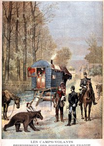 Lotnicze obozy: Spis ludności Czech we Francji (Roulota, bohema i żandarmi) - w „Le petit journal” z 05.05.1895 autorstwa Unknown artist