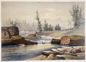 Les chutes de papineau - w „Szkice na rzece nipisaguit w Nowym Brunszwiku w Ameryce” Williama Hickmana, wyd. Halifax autorstwa Unknown artist