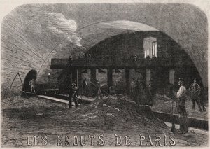 Kanały Paryża: wielka komora i kuźnia warsztaty Most Notre Dame (Notre-Dame) - Grawerowanie w „”Le Monde Illustré”” autorstwa Unknown artist