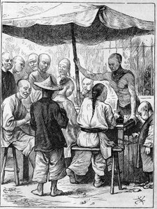 Życie w Chinach w XIX wieku: catering na świeżym powietrzu. autorstwa Unknown artist