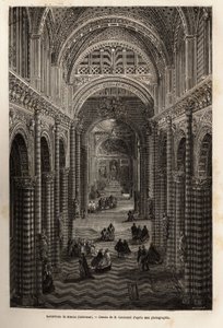 Wnętrze katedry w Sienie, rycina ilustrująca podróż do Sieny (Włochy) w 1865 r. w „Le tour du monde, nouveau journal des voyages” wydanej pod kierunkiem Edouarda Chartona autorstwa Unknown artist