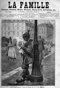 Mały komin. Grawerowanie od M.H. Obraz Van Muydena. Okładka gazety „La famille” z 1888 roku. autorstwa Unknown artist