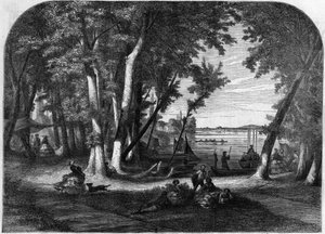 Wyspa Croissy, w sumie - Grawerowanie w „” Le Journal Illustré”” autorstwa Unknown artist