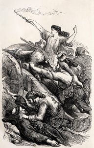 Lord Byron-ilustracja sceny z wiersza „Childe Harold” angielskiego poety (rycina) autorstwa Unknown artist
