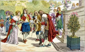 Ludwik XIV i jego dwór w Wersalu. autorstwa Unknown artist