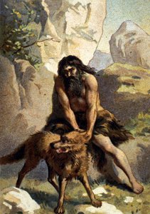 Lycanthropy: Delire tego, który myśli, że został przemieniony w wilka. Chromo XIX wieku autorstwa Unknown artist