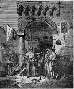 Sprzedawca makaronów makaronowych w Neapolu w XIX wieku. autorstwa Unknown artist