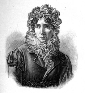 Madame de Genlis - Portret Stéphanie gratuluje herbowi Saint Aubin (Saint-Aubin) (1746-1830), hrabina Genlis, francuska literat. autorstwa Unknown artist