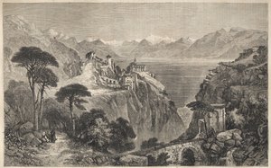 Madonna del Sasso, Szwajcaria - Klasztor Matki Bożej w Sasso - Niedaleko Locarno nad Jeziorem Maggiore - Kanton Ticino w Szwajcarii - 1861 autorstwa Unknown artist